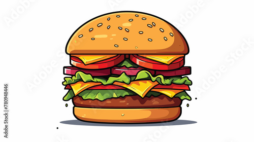 Fototapeta Naklejka Na Ścianę i Meble -  Burger icon vector sign symbol isolated 2d flat car