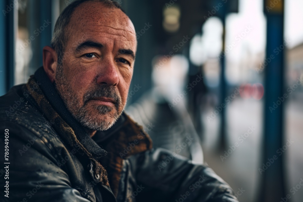 Portrait of a senior man on the street in the city. Portrait of a senior man on the street in the city.