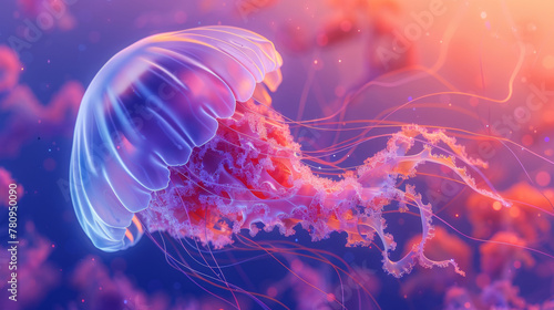 A digital illustration of an immune cell engaging a pathogen, highlighting the dynamic nature of the body's defense mechanism. photo