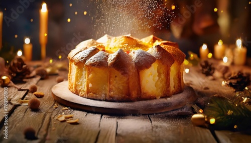 epiphany frangipane cake on wooden table