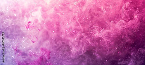 Ink water or haze texture of pink magenta shiny glitter steam cloud blend on abstract color mist art background