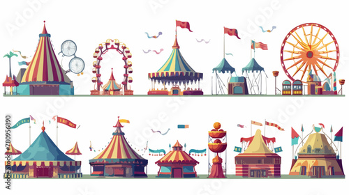 Carnival fair amusement park with circus tent ferri photo