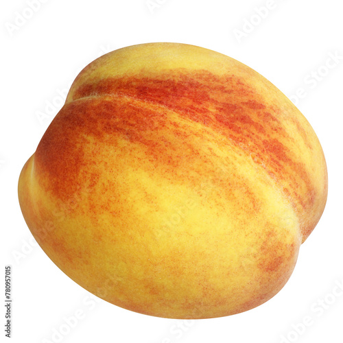 Fresh peach isolated on white background with clipping path
