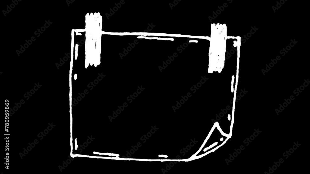 White wiggly hand drawn paper note banner frame doodle overlay animation 2 White wiggly hand drawn paper note banner frame doodle overlay animation 2