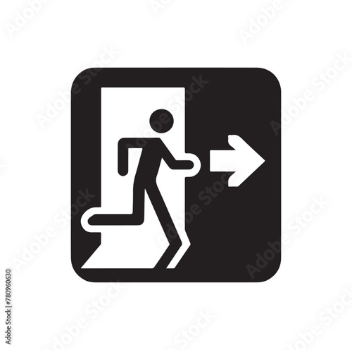 Emergency exit Vector illustration, escape route sign and symbol