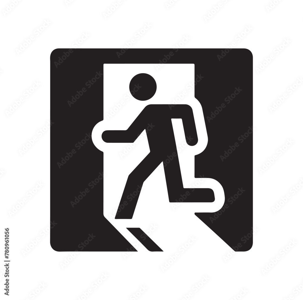 Emergency exit Vector illustration, escape route sign and symbol Emergency exit Vector illustration, escape route sign and symbol