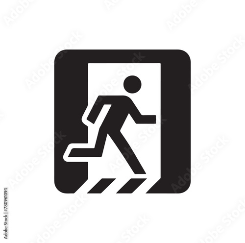 Emergency exit Vector illustration, escape route sign and symbol