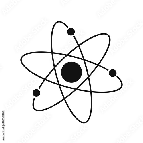 Atom sign icon PNG. Electron symbol. Proton icon in vector