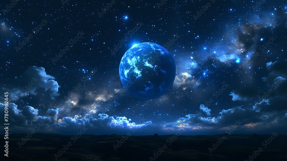 Cosmic Elegance: Night Sky Wonders./n