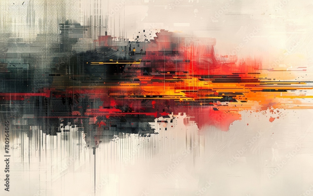 Fototapeta premium Modern art influenced by the process of data digitization.