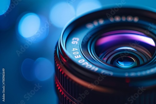 A macro view of a camera zooming in on a specific object