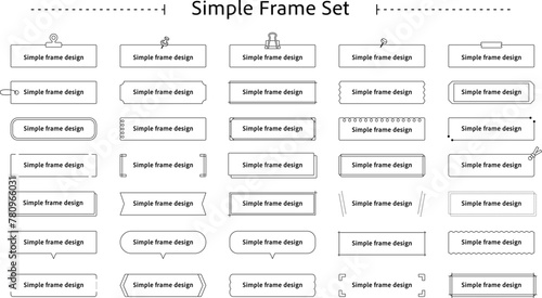 フレーム　セット　吹き出し　ポップ　装飾　飾り罫　バリエーション　線画　シンプル　かわいい　白黒