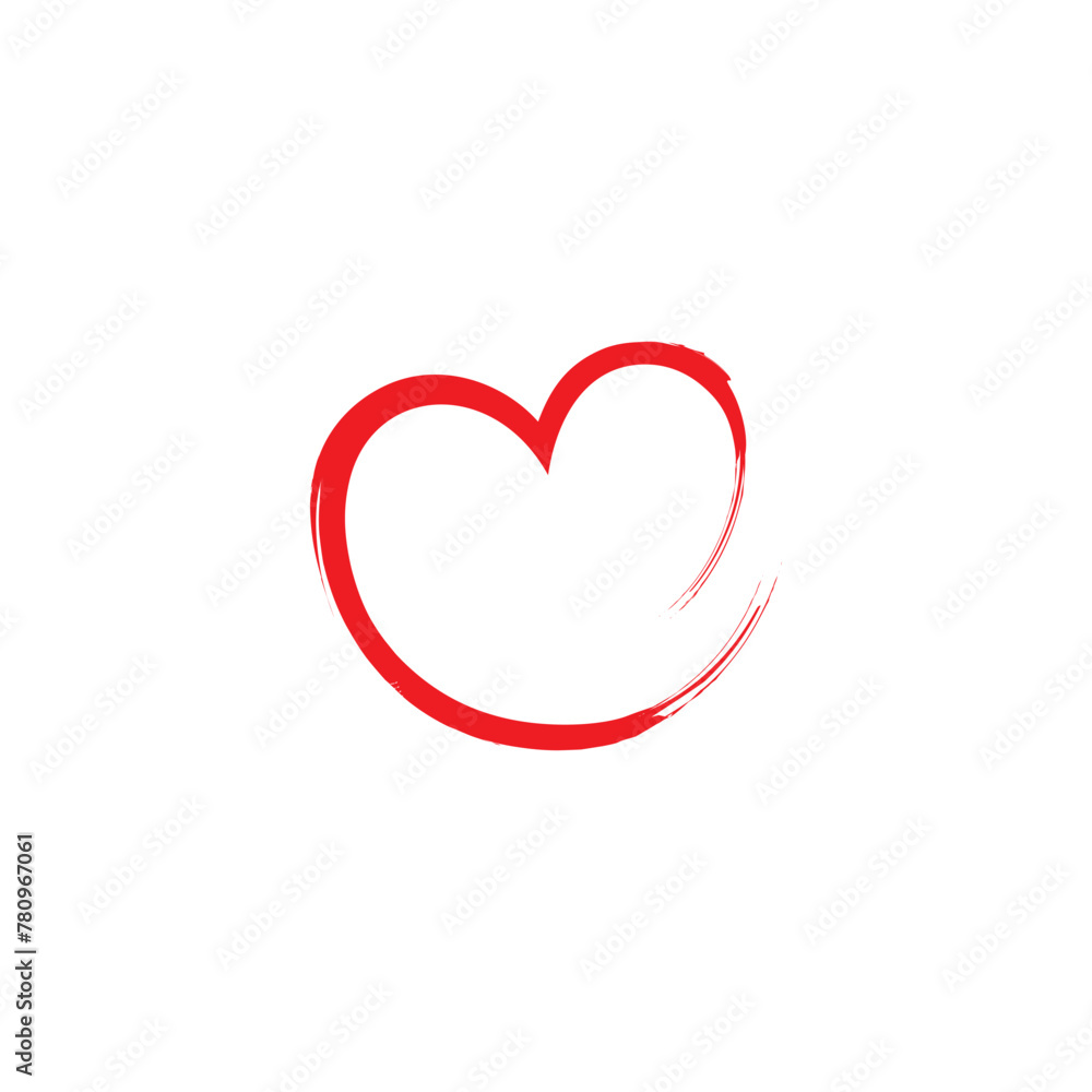Heart love brush Logo Design 