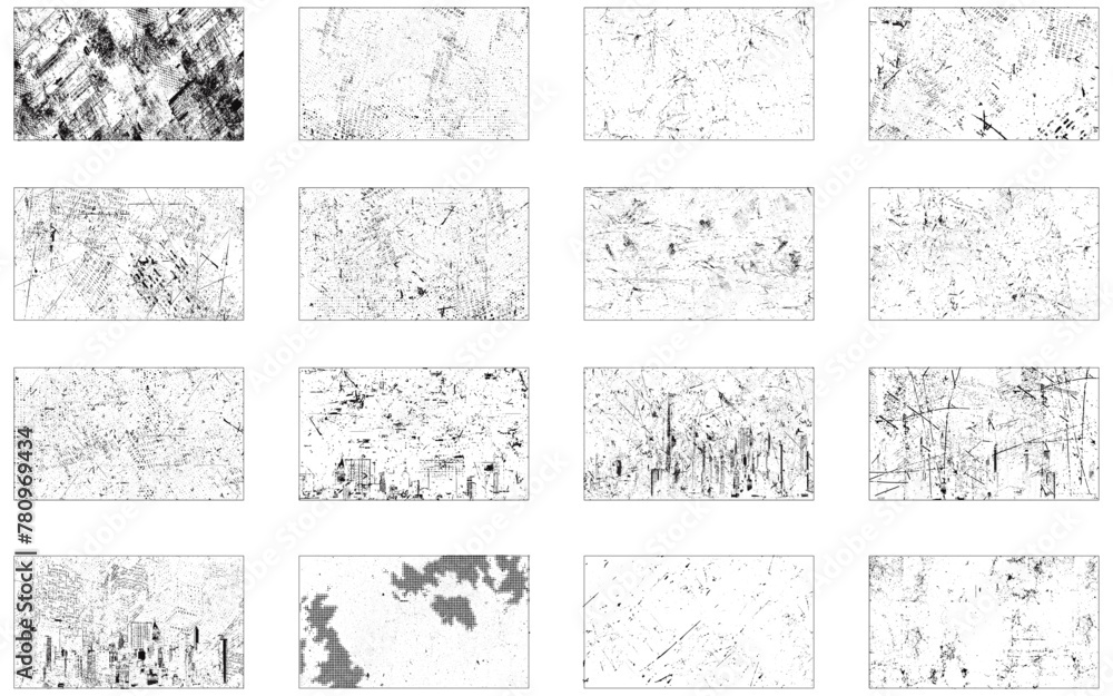 Obraz premium Set of grunge texture backgrounds. Rectangle backdrops. Vector set of grunge overlay textures.