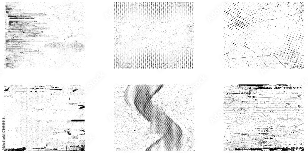 Obraz premium Set of grunge texture backgrounds. Rectangle backdrops. Vector set of grunge overlay textures.