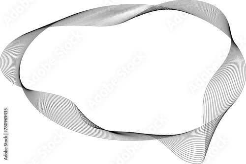 Oval frame fluid forms with line blend effect. Technology concept © bebuntoon