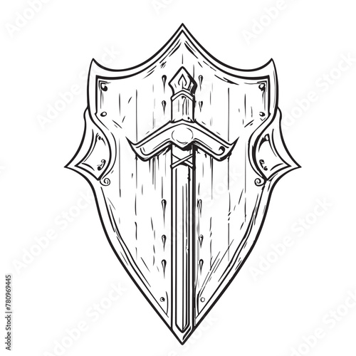 Shield Sword Guardian Logo Template
