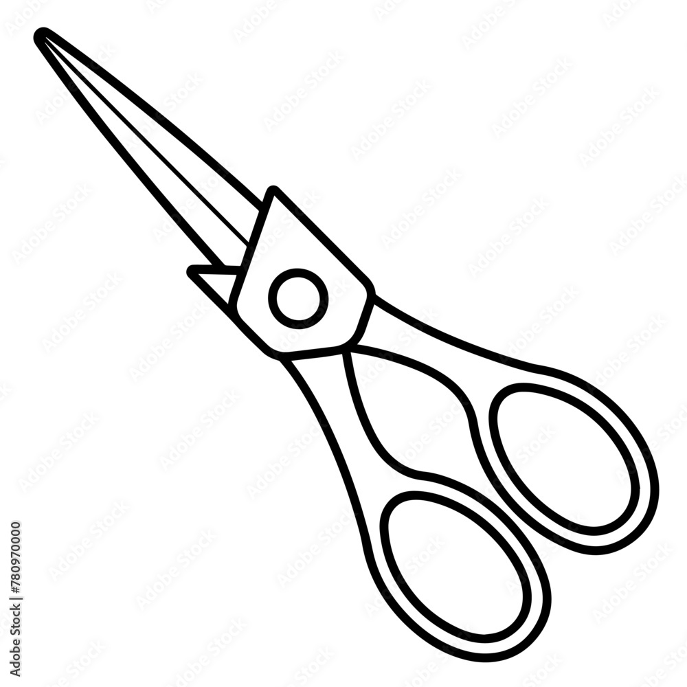 Vetor de Cut through designs with a scissor outline icon vector, ideal for crafting projects. do