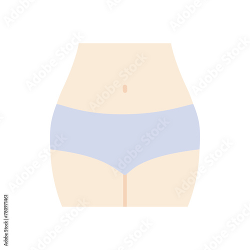 Slim Female Waist Icon. Beauty Fitness, diet concepts. Flat vector design isolated on white background illustration.
