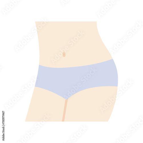 Slim Female Waist Icon. Beauty Fitness, diet concepts. Flat vector design isolated on white background illustration.