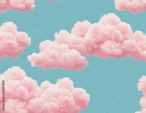 pink clouds in the blue sky wallpaper
