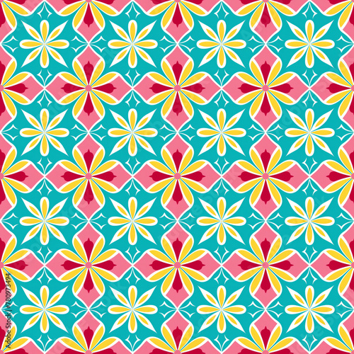 Singapore Peranakan seamless pattern, seamless tile, colorful background, Peranakan culture, Nyonya motifs, Nyonya pattern for gift paper, card, textile, and product design