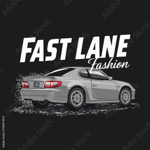 With a loving car and customized vector typography tshirt design