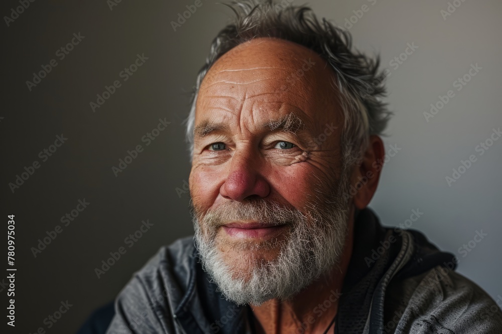 Portrait of a senior man with grey beard and mustache, studio shot Portrait of a senior man with grey beard and mustache, studio shot