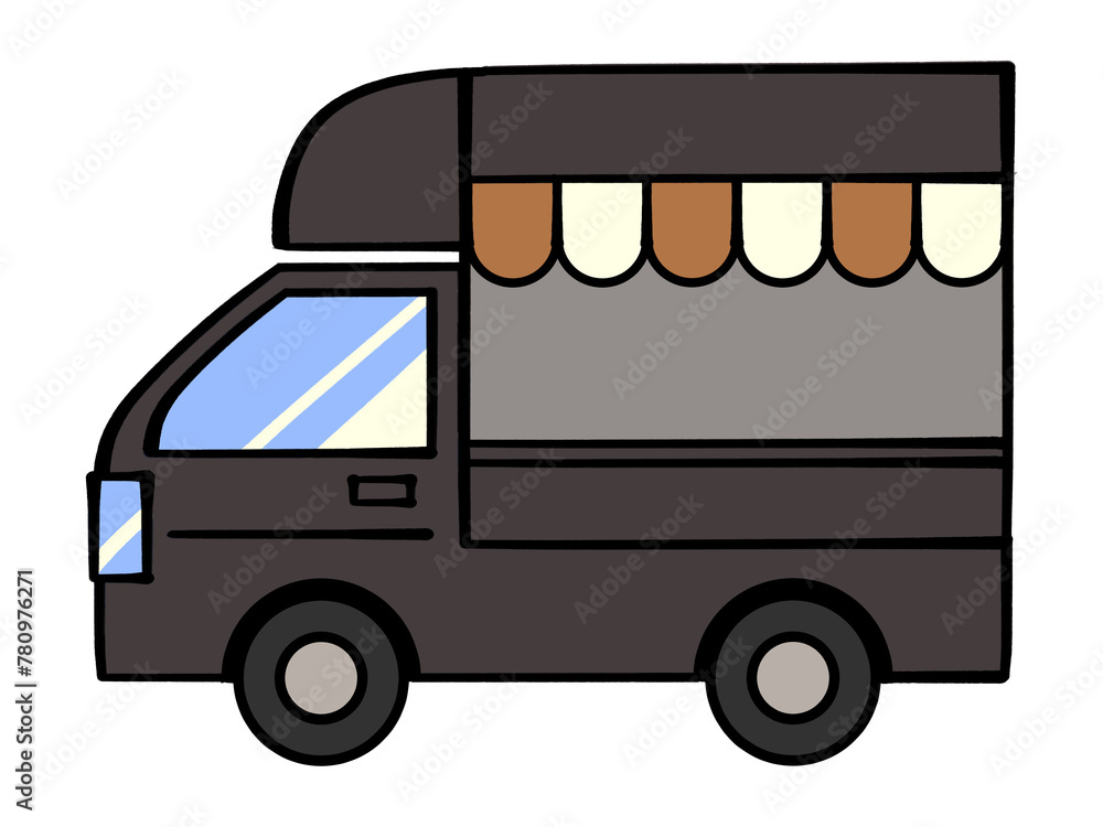 シンプルなキッチンカーのイラスト素材 シンプルなキッチンカーのイラスト素材
