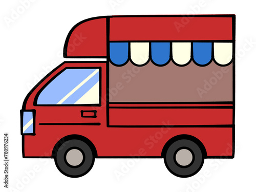 シンプルなキッチンカーのイラスト素材