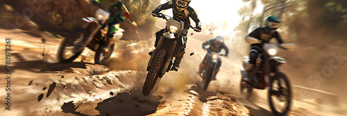 Exhilarating Snapshot of High-Flying Motocross Action in Video Game
