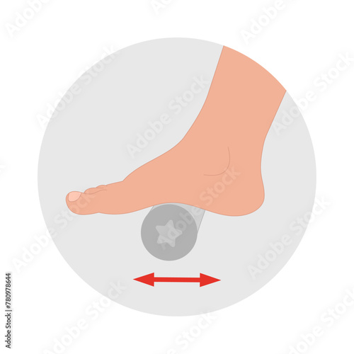 Special exercise for food deformation problem. Orthopedist Therapeutic and strengthening foot with fitness roller