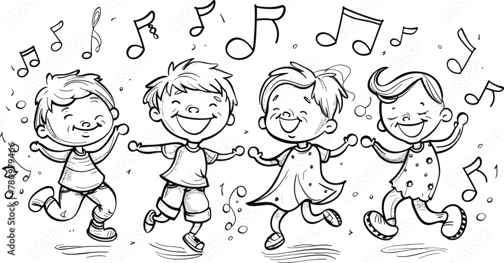 Group Of Happy Children Song