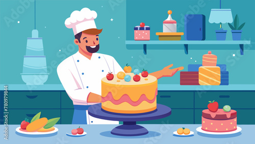 The kitchen is a bustling hub of activity as a baking enthusiast delights in the process of creating a multilayered masterpiece. With flour