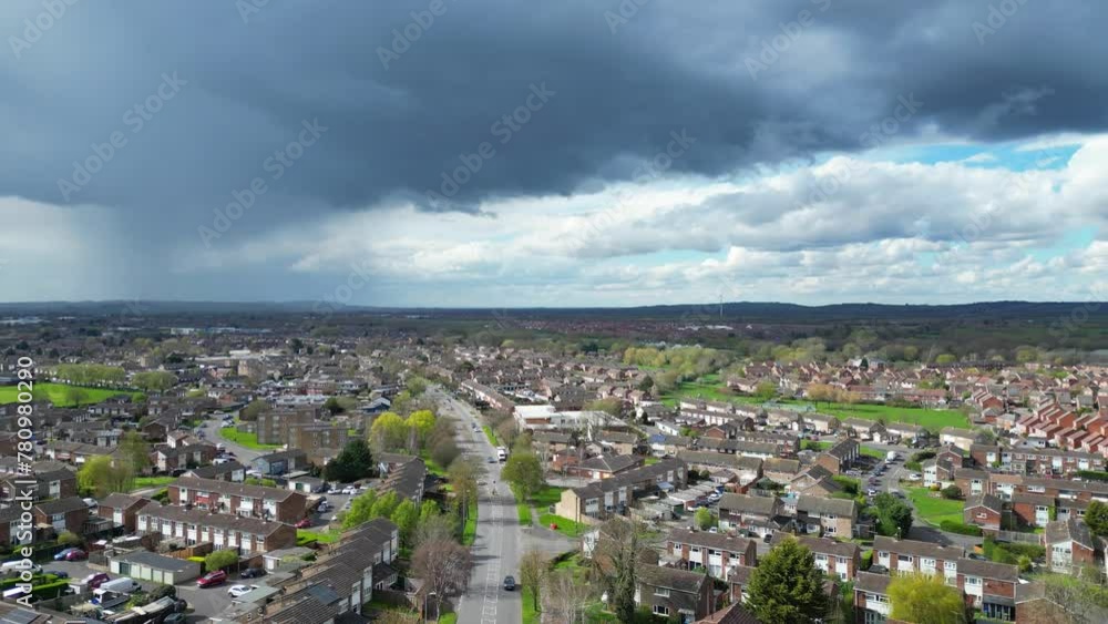 High Angle View of Aylesbury City Residential Homes, England United Kingdom. April 1st, 2024 High Angle View of Aylesbury City Residential Homes, England United Kingdom. April 1st, 2024