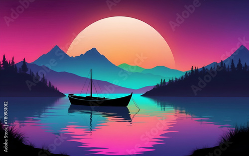 sunset on the lake © Dhanushka
