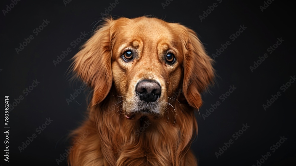 Close-up of a dog against a black backdrop Close-up of a dog against a black backdrop