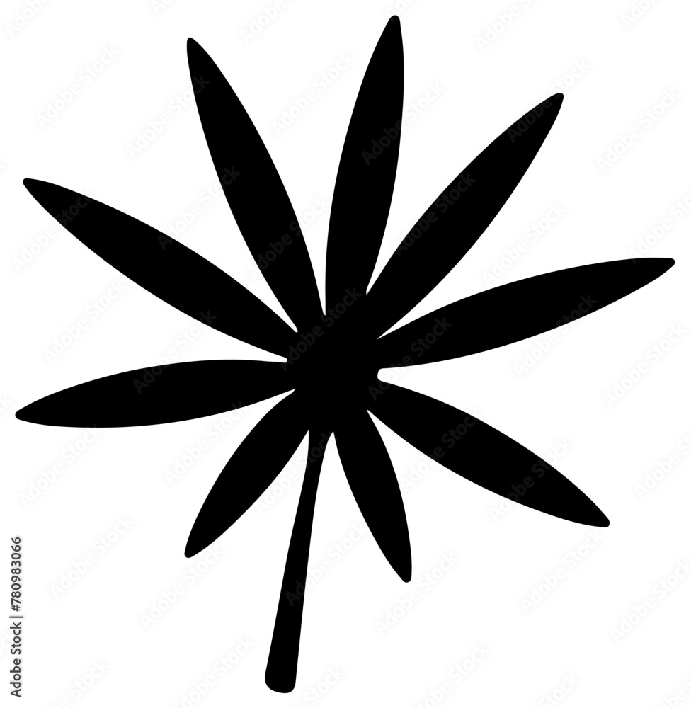 Fototapeta premium Monstera Tropical Leaf Silhouette Palm Vector Illustration