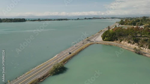 Wallpaper Mural A scenic road in the middle of a lake in New Zealand Torontodigital.ca