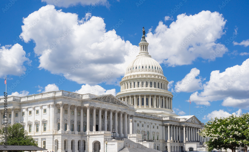 Naklejka premium The United State Capitol, a symbol of the American people and their government, the meeting place of the nation's legislature. It also houses an important collection of American art, and it is an arch