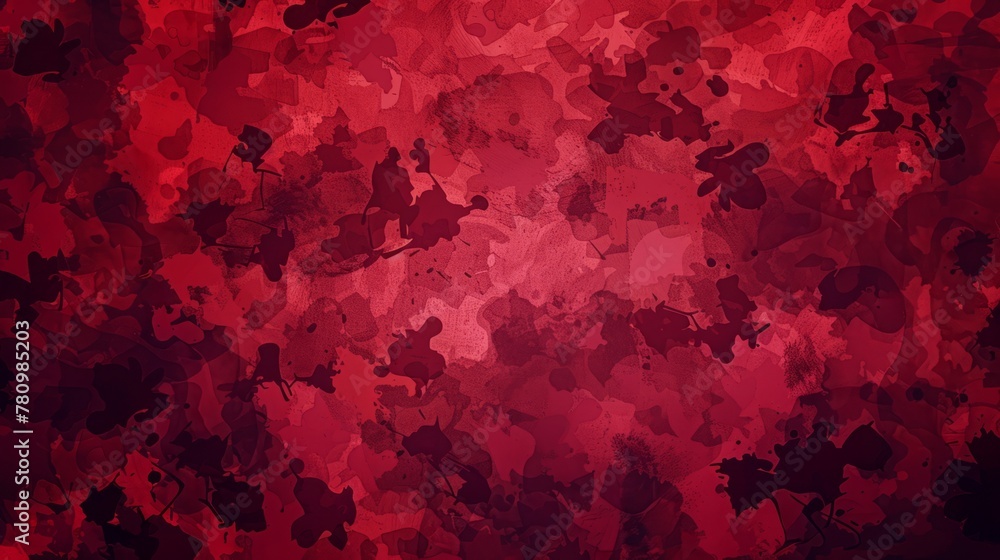 Abstract Red Camouflage Pattern Background