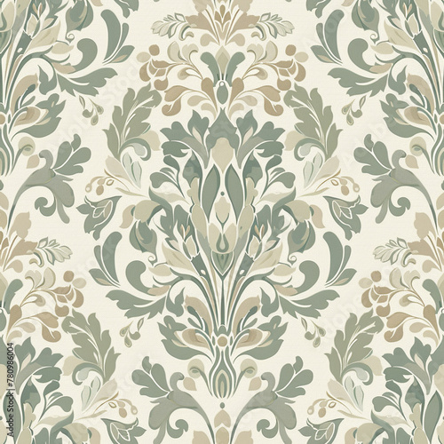 Beautiful damask patten with intricate details, for include textiles, fabrics, clothing, wallpaper