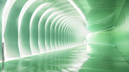 Futuristic Green Tunnel Corridor