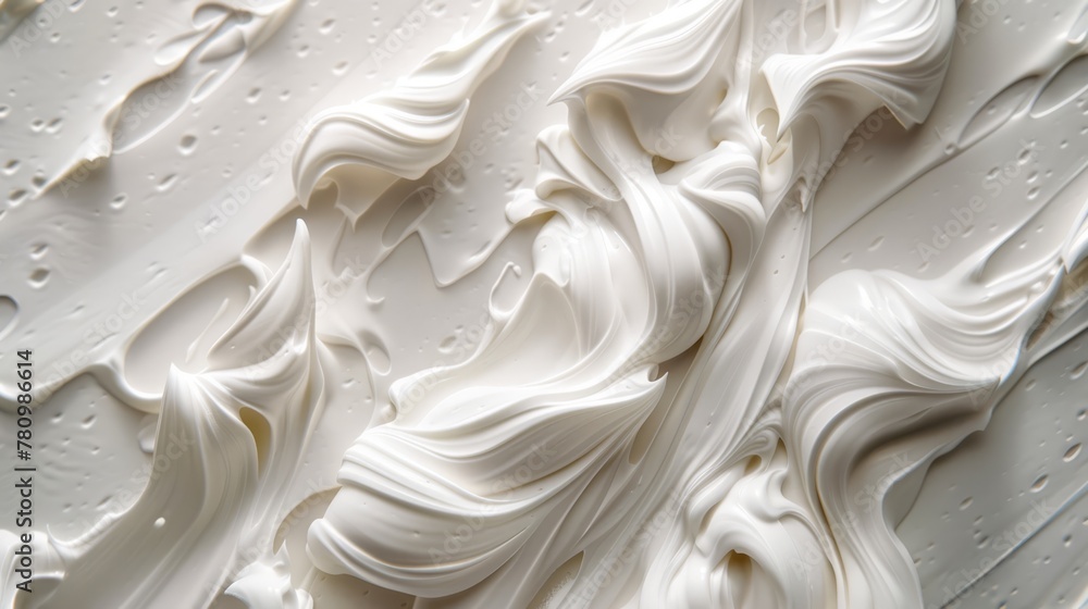 Obraz premium Swirled White Cream Texture Background