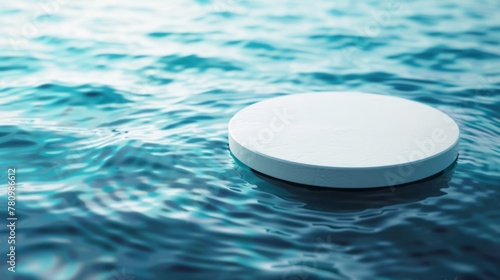 Serene Water Surface with Floating White Circle
