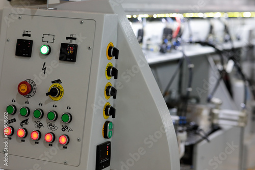 control panel of automated edge banding machine photo