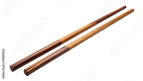 2 wooden chopsticks isolated on transparent background
