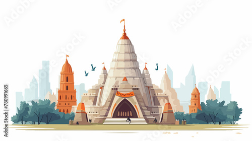 City monument indian on white background 2d flat ca