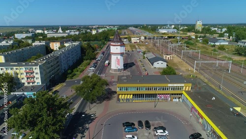 Panorama Railway Station Konin Dworzec Kolejowy Aerial View Poland
