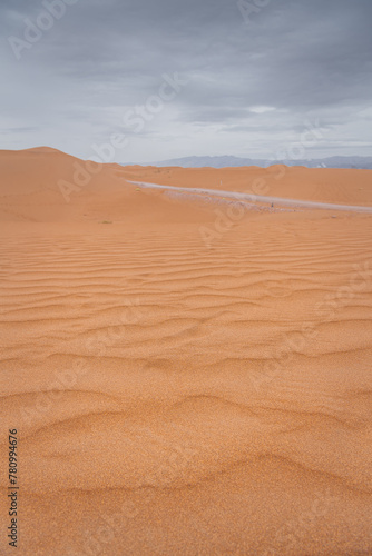 Close up on the sand waves of The Gobi desert  Inner Mongolia  China